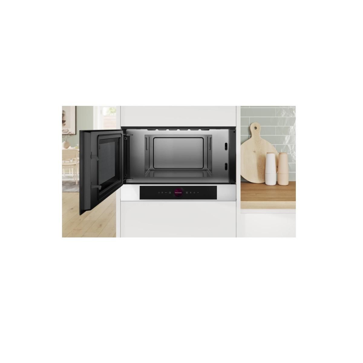 BOSCH Micro-ondes solo encastrable 21l 900w blanc - BFL7221W1