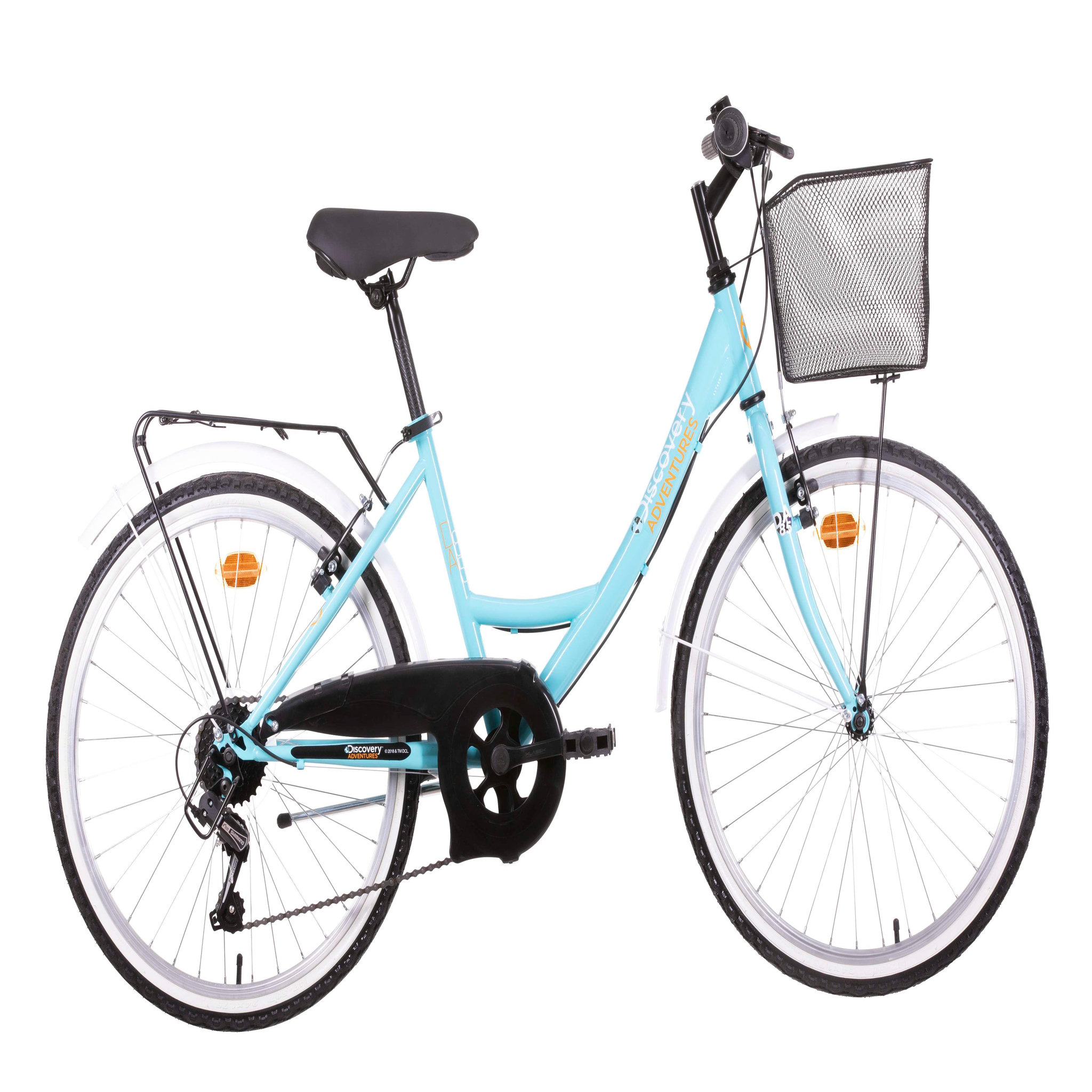 DISCOVERY ADVENTURES Vélo enfant ( 140/160 cm) - Modèle 24'' Ville  Discovery Adventures   - 6 vitesses - Enjambement bas – Freins V-Brake - Shimano - Béquille - équipé City