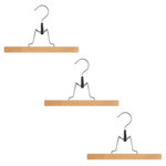 FIVE Lot de 3 Cintres à Pince en Bois 25cm Naturel