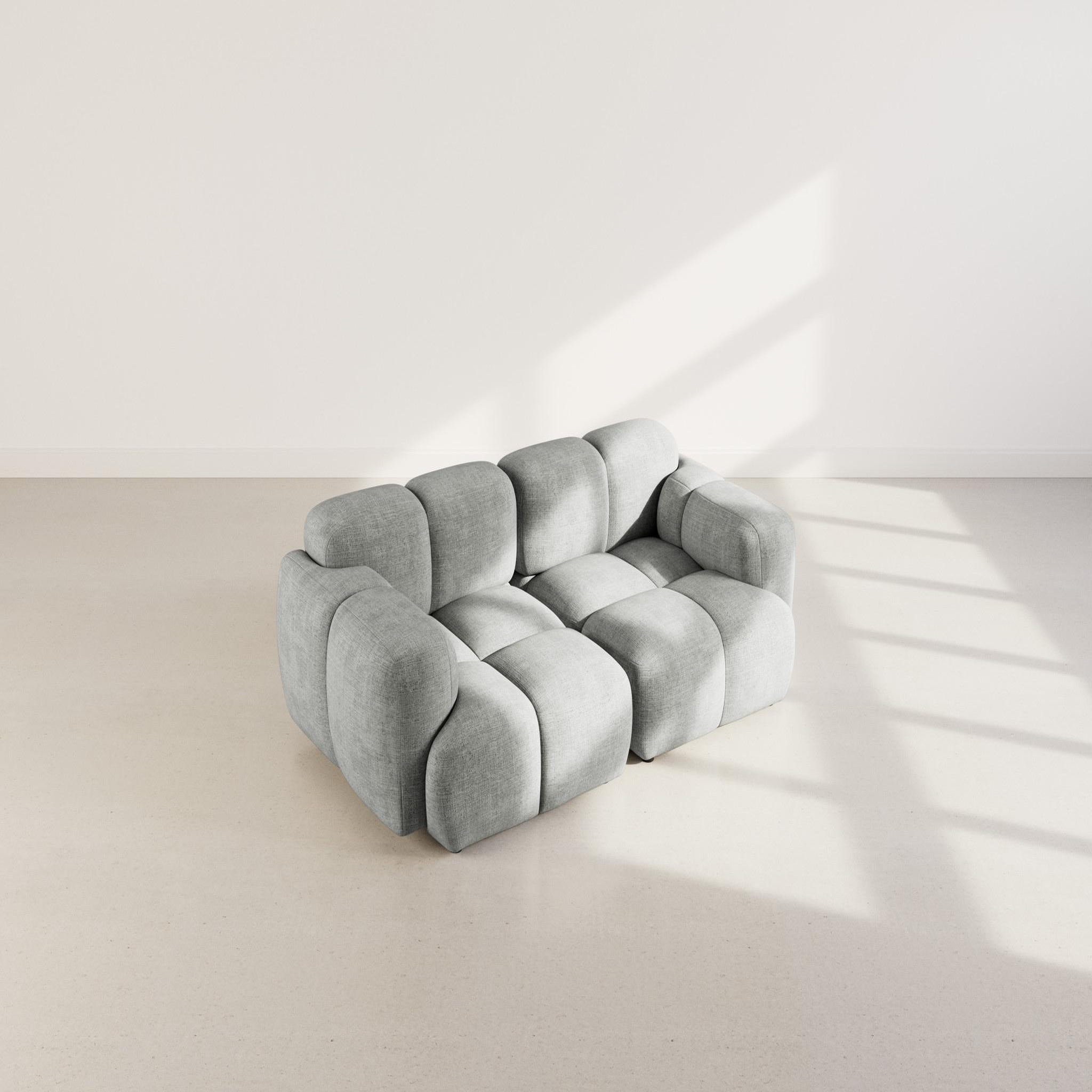 Voir la diapositive 3 : BEST MOBILIER Grace - canapé modulable 2 places en velours texturé