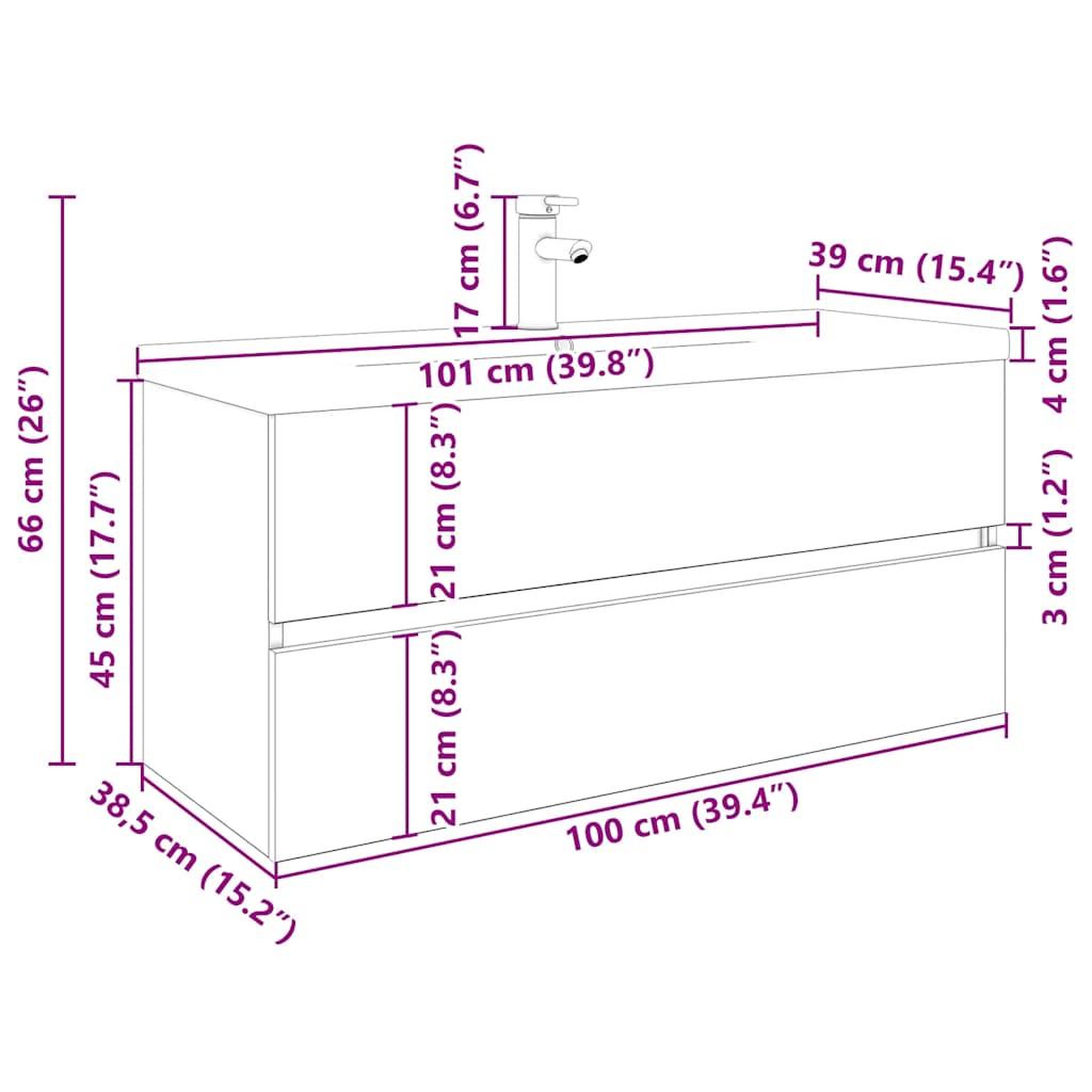Voir la diapositive 6 : VIDAXL Meuble lavabo avec bassin et robinet integres vieux bois