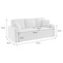 Voir la diapositive 6 : SWEEEK Canapé 3 places cosy rond. tissu bouclettes blanches. Milano. L 210 x P 85 x H 85cm