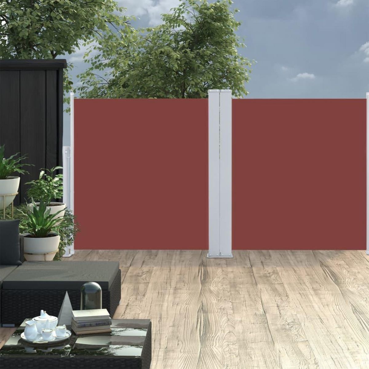 VIDAXL Auvent lateral retractable Marron 100 x 600 cm