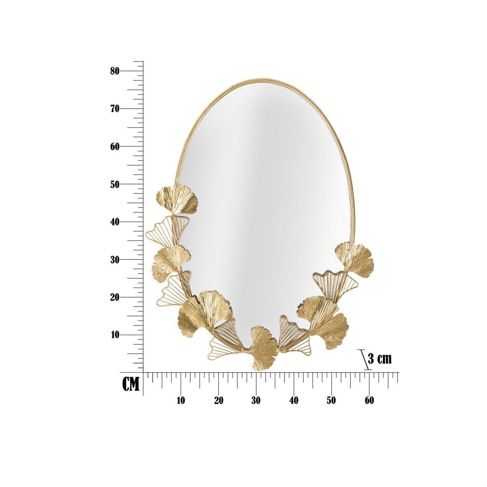 Voir la diapositive 4 : Paris Prix Miroir mural design  little leaf  78cm or