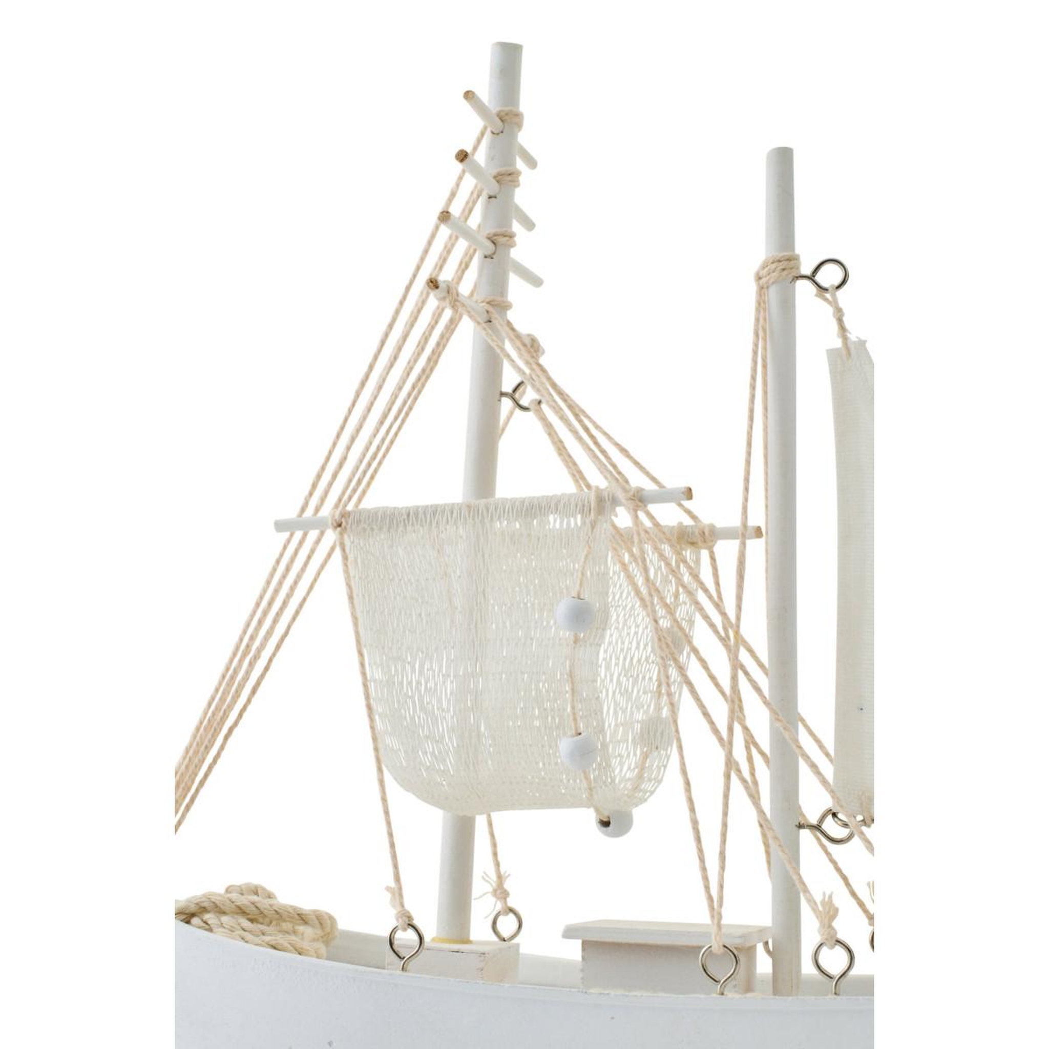 Voir la diapositive 2 : J-LINE Bateau déco à voiles  regatta  41cm blanc