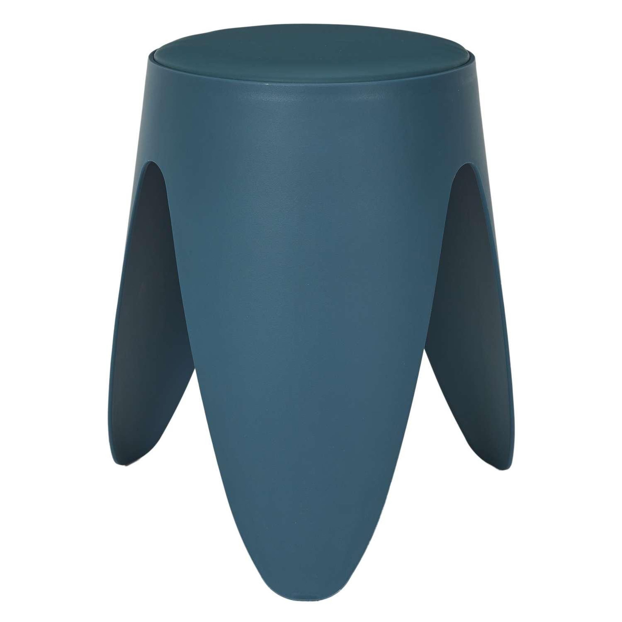 Voir la diapositive 4 : The Home Deco Factory Tabouret d'appoint empilable emma - bleu canard
