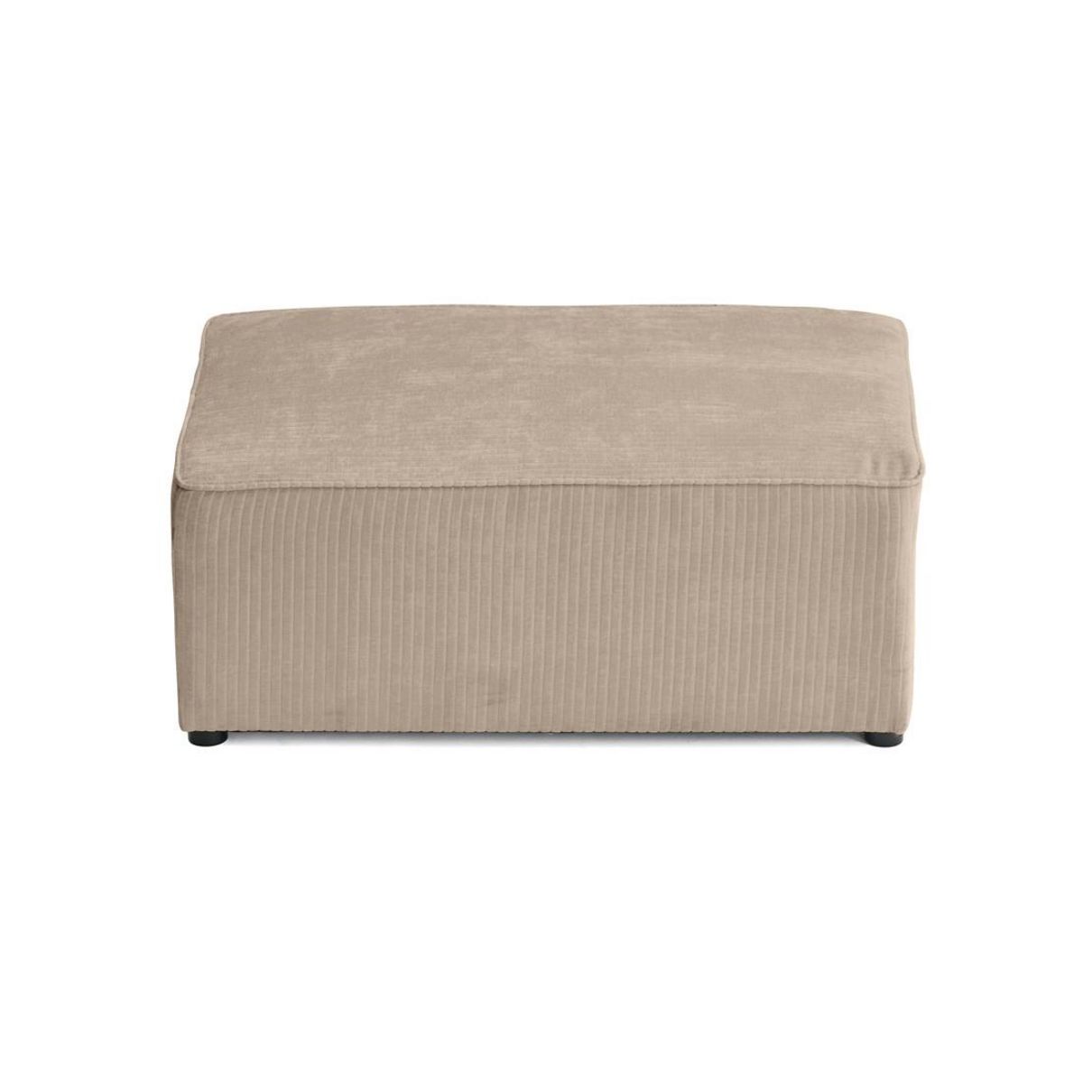 BEST MOBILIER Topaze - pouf - en velours côtelé plat