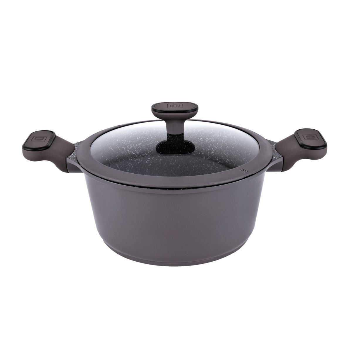 Fortus Faitout 24cm gris en fonte d'aluminium avec couvercle