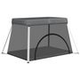 Voir la diapositive 2 : VIDAXL Parc pour bebe avec matelas Gris fonce Tissu de lin