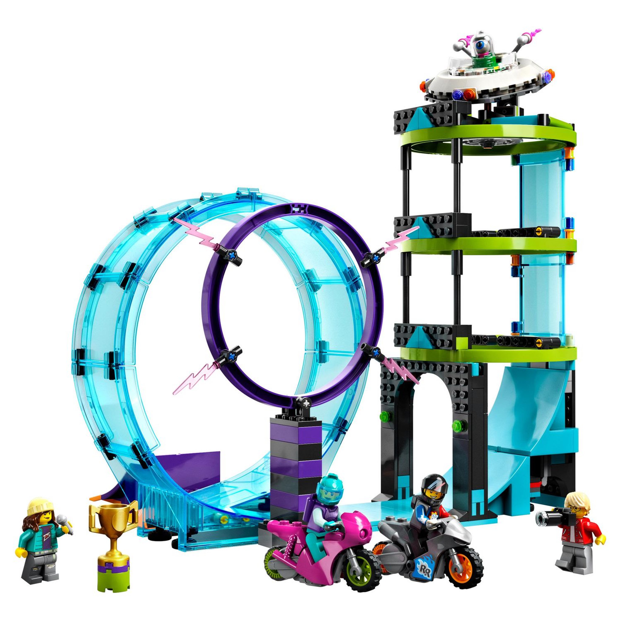 Voir la diapositive 3 : LEGO City 60361 - Le défi ultime des motards cascadeurs, Jouet 3-en-1, avec 2 Motos de Cascades pour 1 ou 2 Joueurs