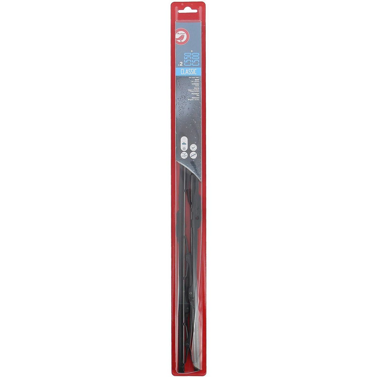AUCHAN 2 balais d'essuie-glace WEST CLASSIC WIPER BLADE (550+500MM)