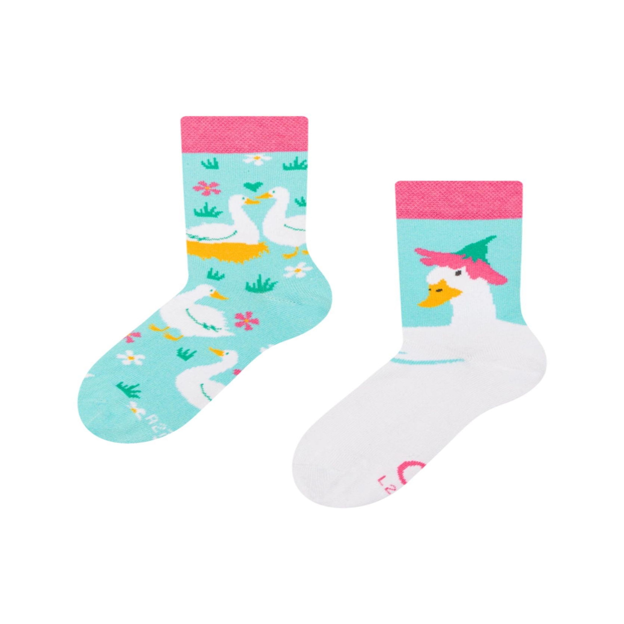 DEDOLES Chaussettes enfants oies & fleurs. Coloris disponibles : Multicolore