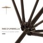 Voir la diapositive 6 : OUTSUNNY Parasol inclinable de jardin Ø 2,63 m métal polyester beige