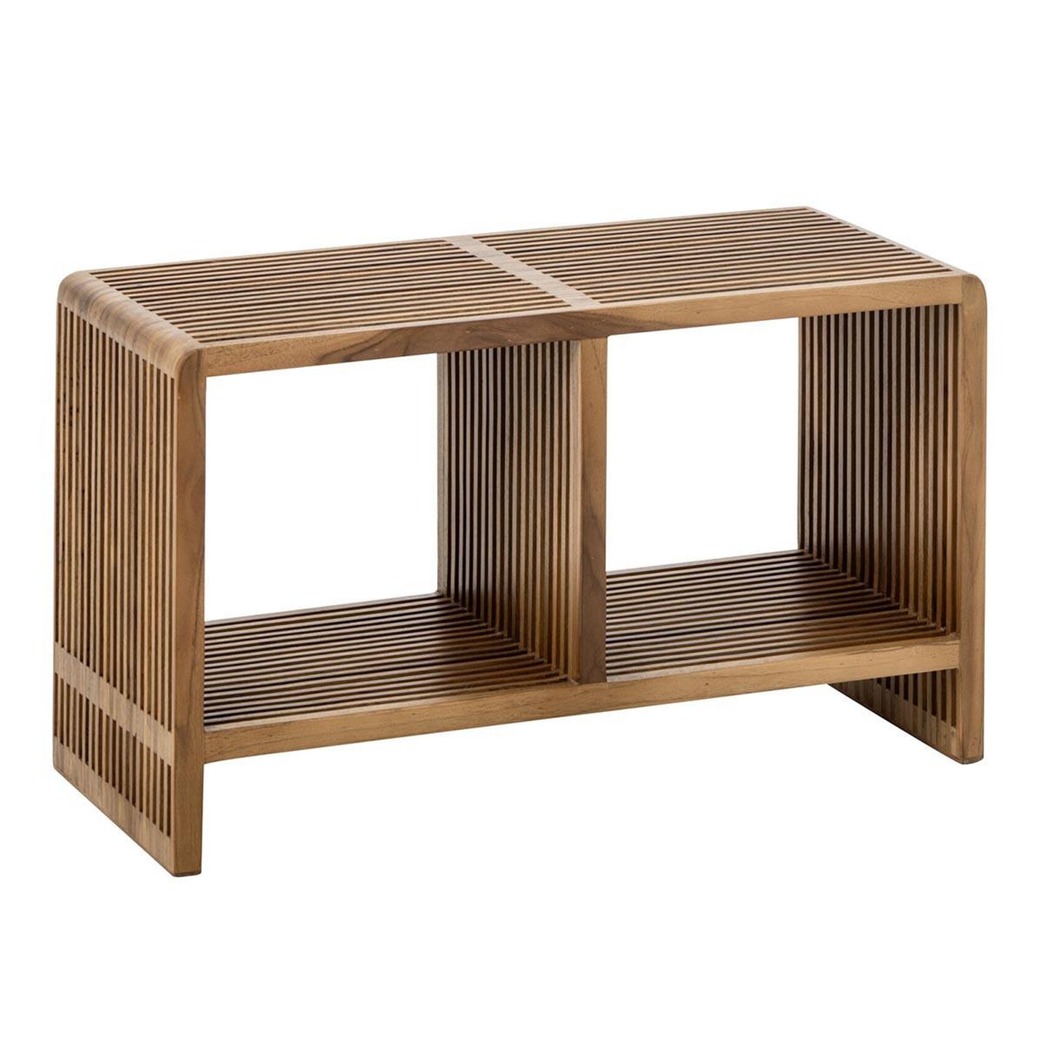 J-LINE Banc à lattes en bois  lars  80cm naturel