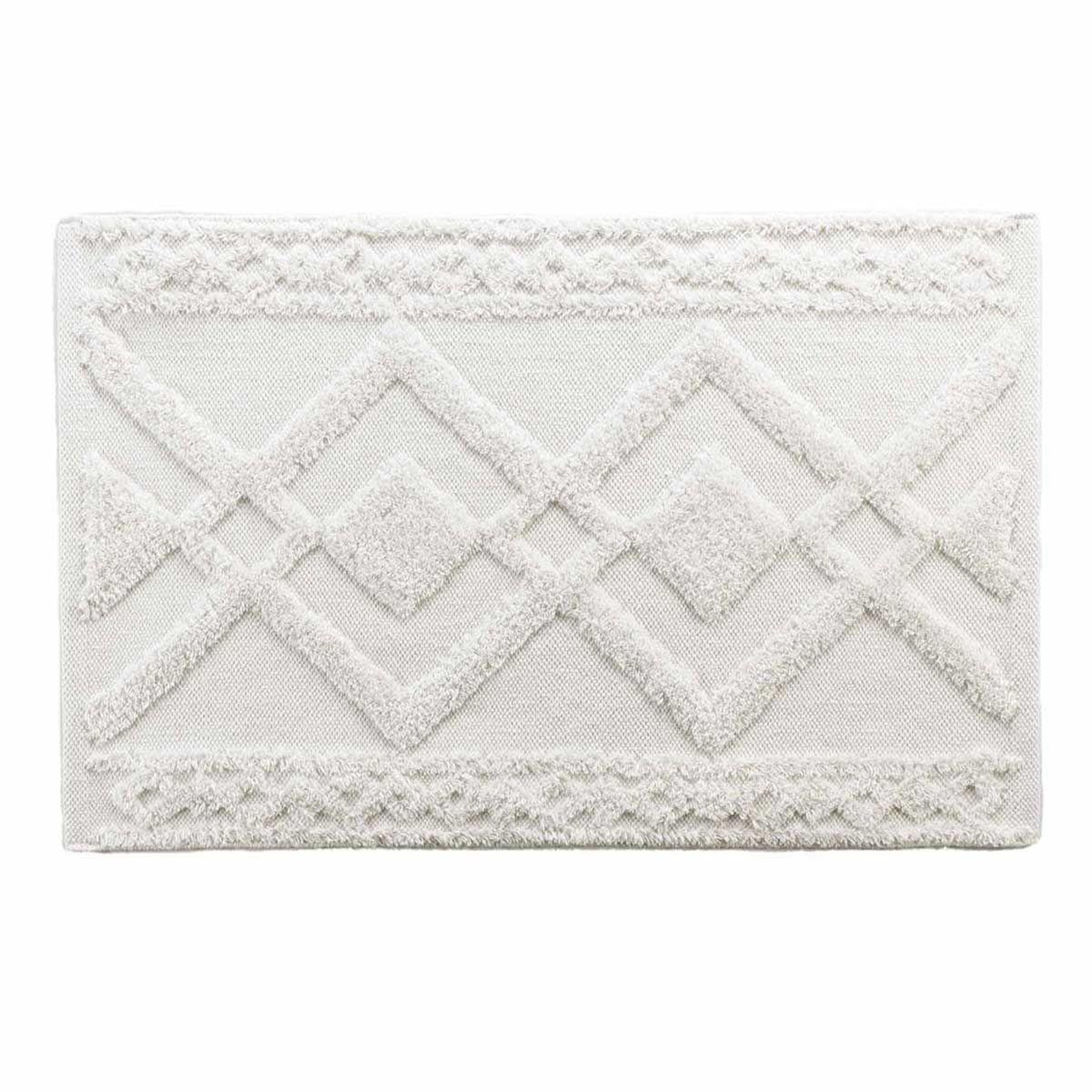 Douceur d'Intérieur Tapis de bain jacquard  gladis  50x80cm blanc