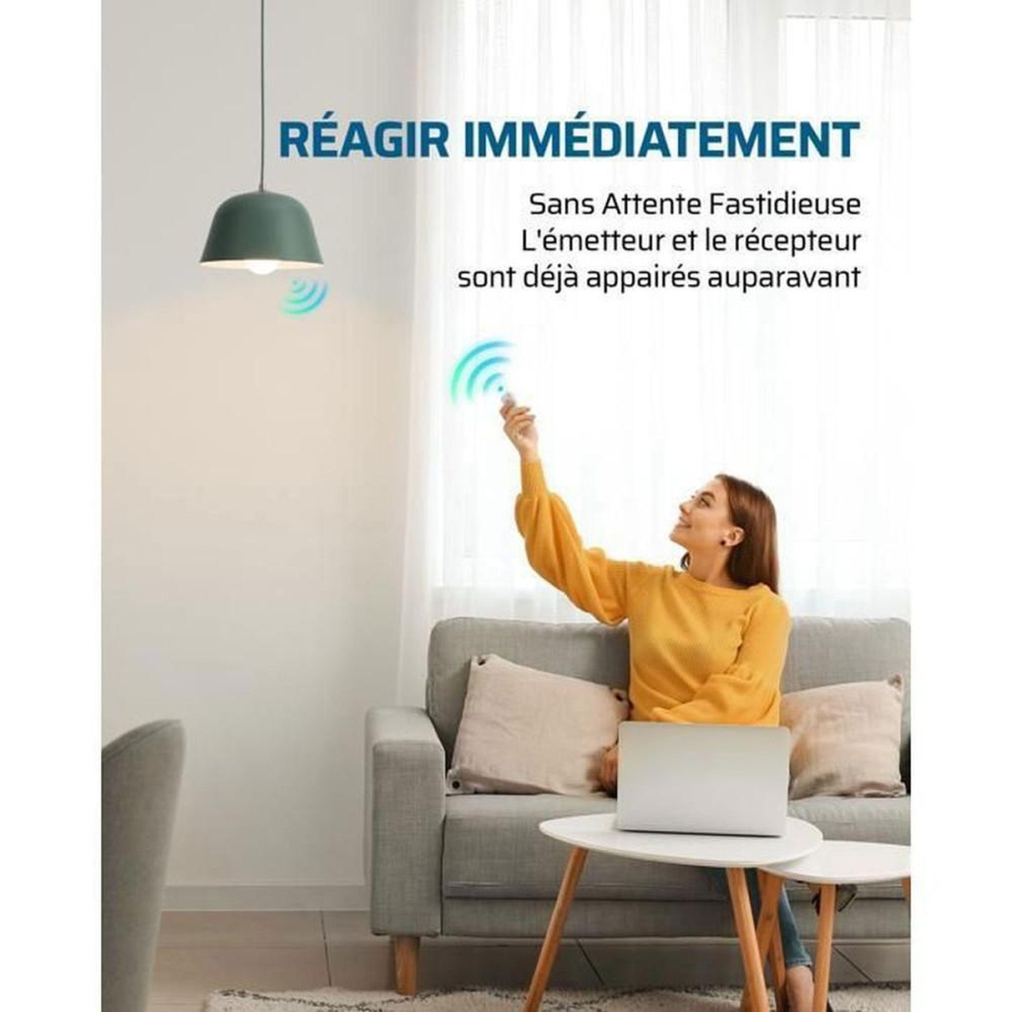 Voir la diapositive 5 : Interrupteur d éclairage sans fil 230V 10A 2300W 433,92 MHz portée 30 m avec 1 récepteur et 1 télécommande