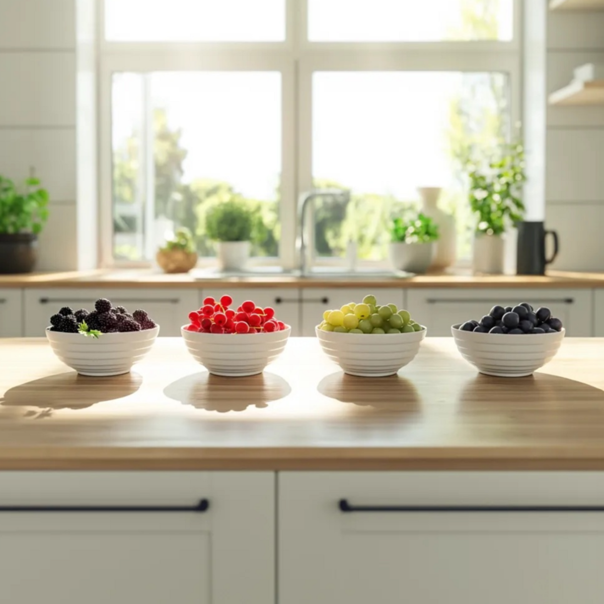 PLANT IN A BOX Mélange de baies - Set de 4 - Rubus, rubrum, Uva, Fructosus - H25-40cm - ⌀9cm