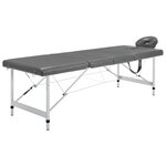 VIDAXL Table de massage 4 zones Cadre en aluminium Anthracite 186x68cm