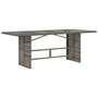 Voir la diapositive 5 : VIDAXL Table de jardin dessus en verre gris 190x80x74cm resine tressee