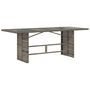 Voir la diapositive 5 : VIDAXL Table de jardin dessus en verre gris 190x80x74cm resine tressee