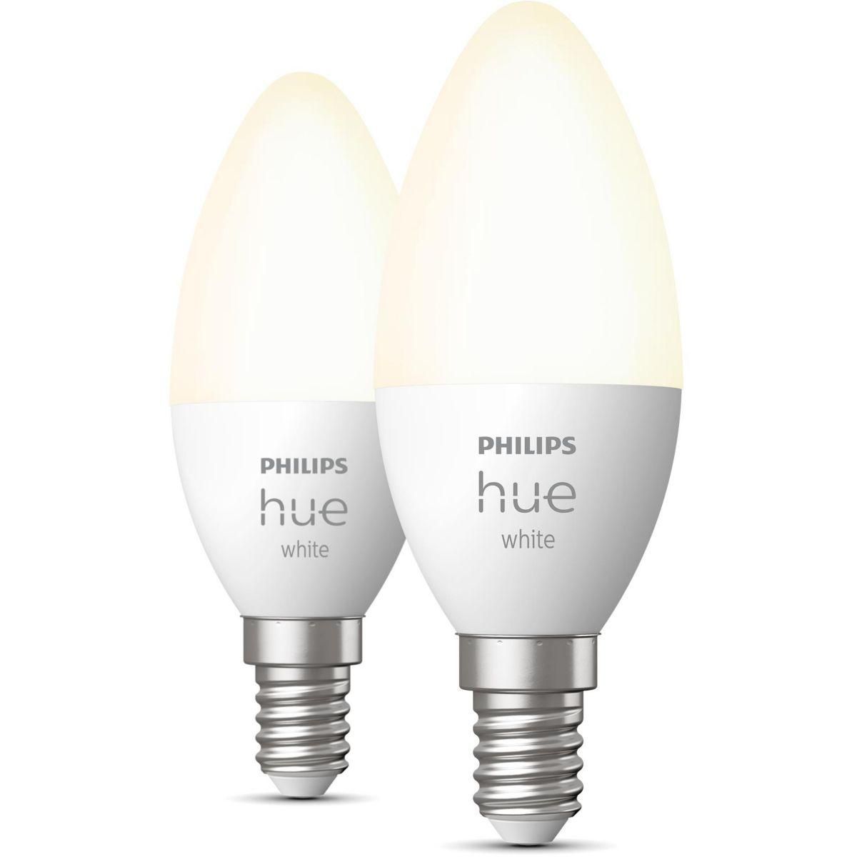 Philips Ampoule LED connectée HUE White E14 x2