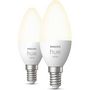 Voir la diapositive 4 : Philips Ampoule LED connectée HUE White E14 x2