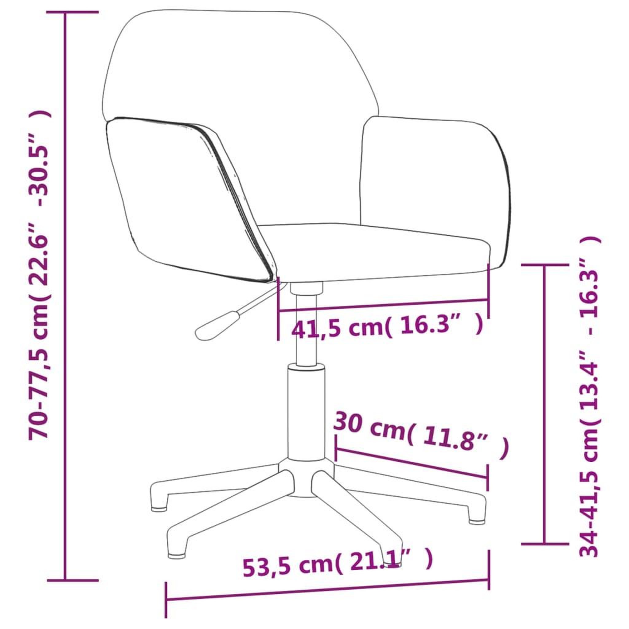 Voir la diapositive 6 : VIDAXL Chaise pivotante de bureau Gris fonce Tissu