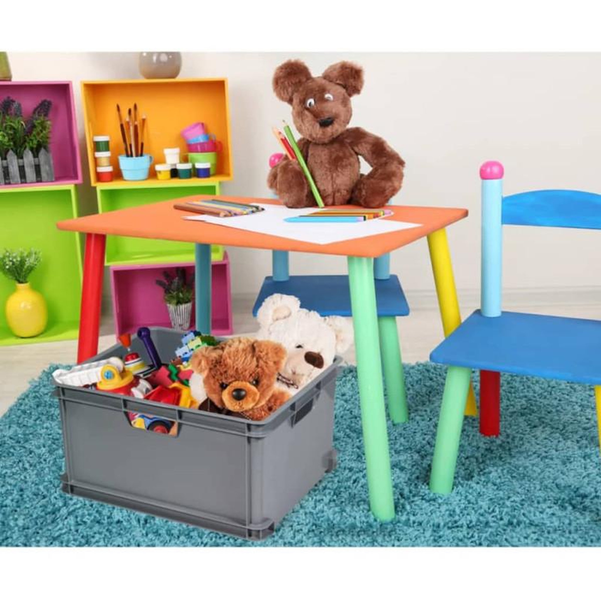 Voir la diapositive 5 : CURVER Curver Boîte de rangement Unibox XL 60 L Gris
