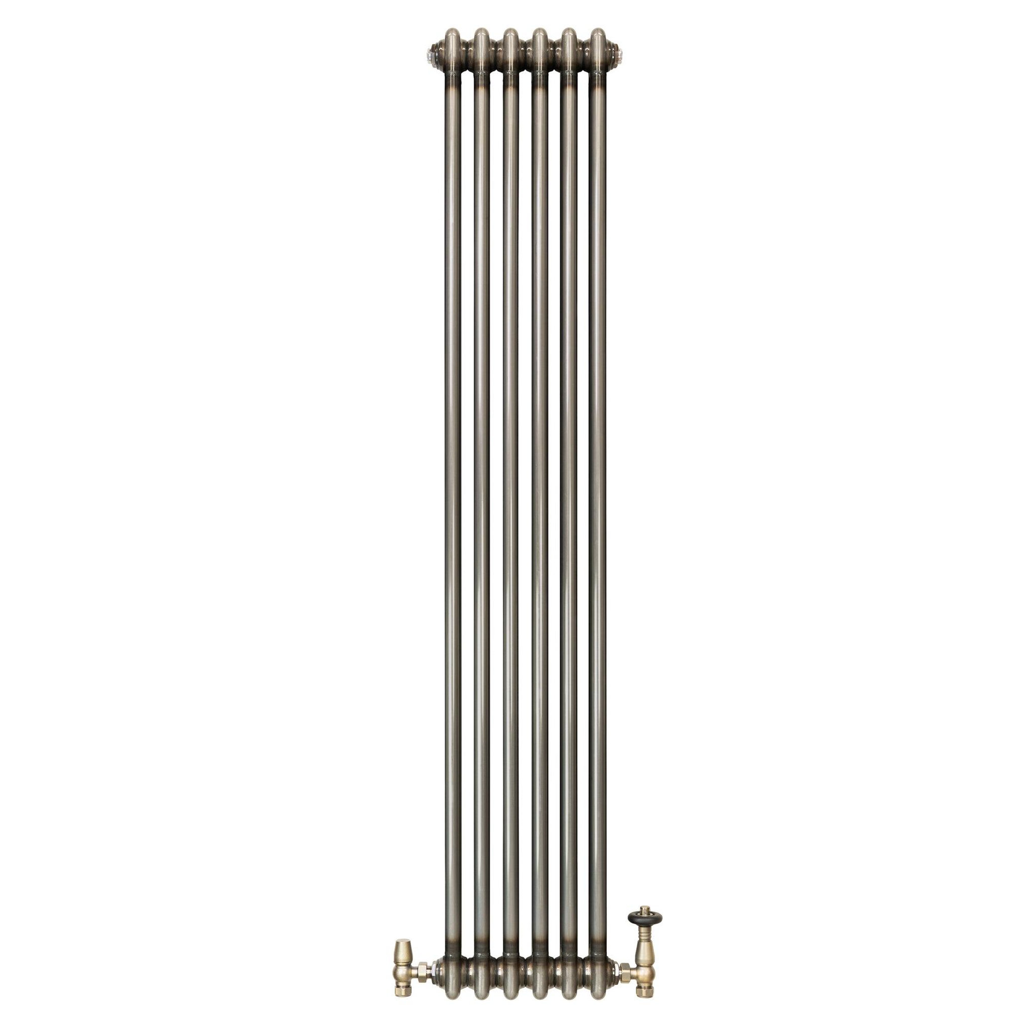 Voir la diapositive 2 : MONSTERSHOP Radiateur traditionnel à 2 colonnes & vannes - 1500 x 290 mm - métal brut