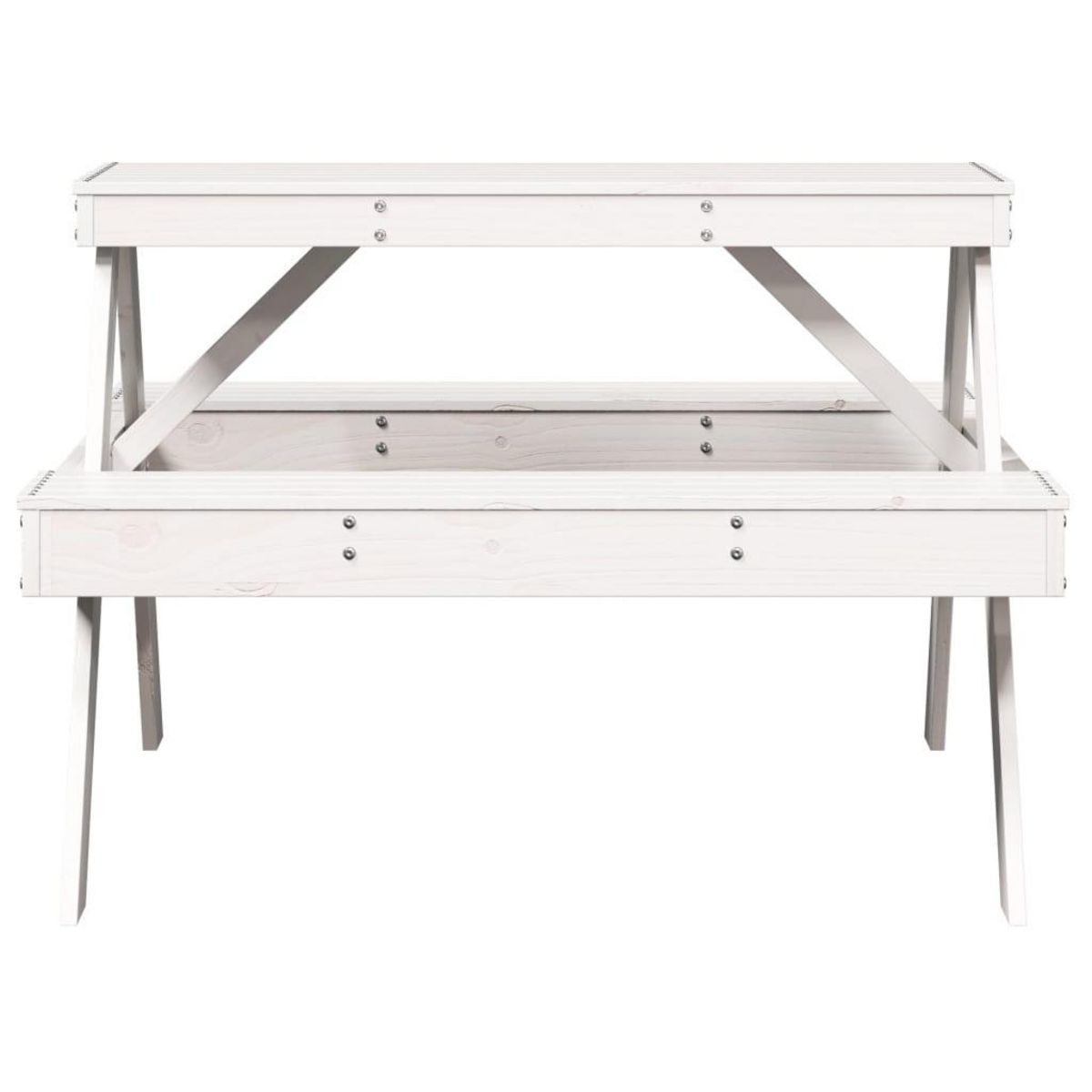 VIDAXL Table de pique-nique blanc 105x134x75 cm bois massif de pin