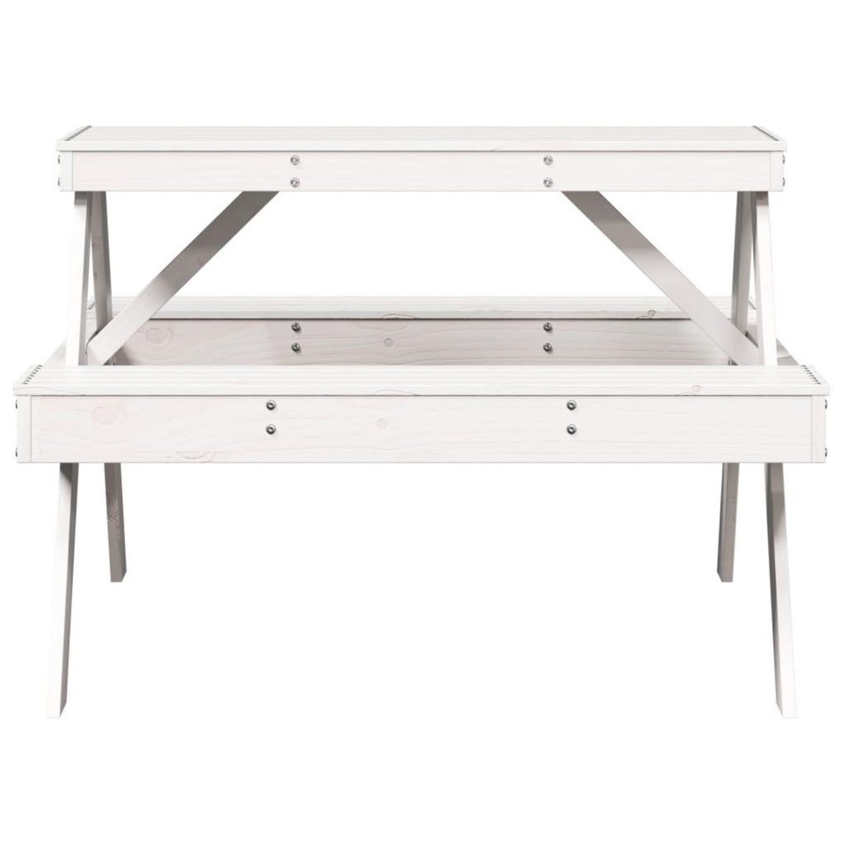 VIDAXL Table de pique-nique blanc 105x134x75 cm bois massif de pin