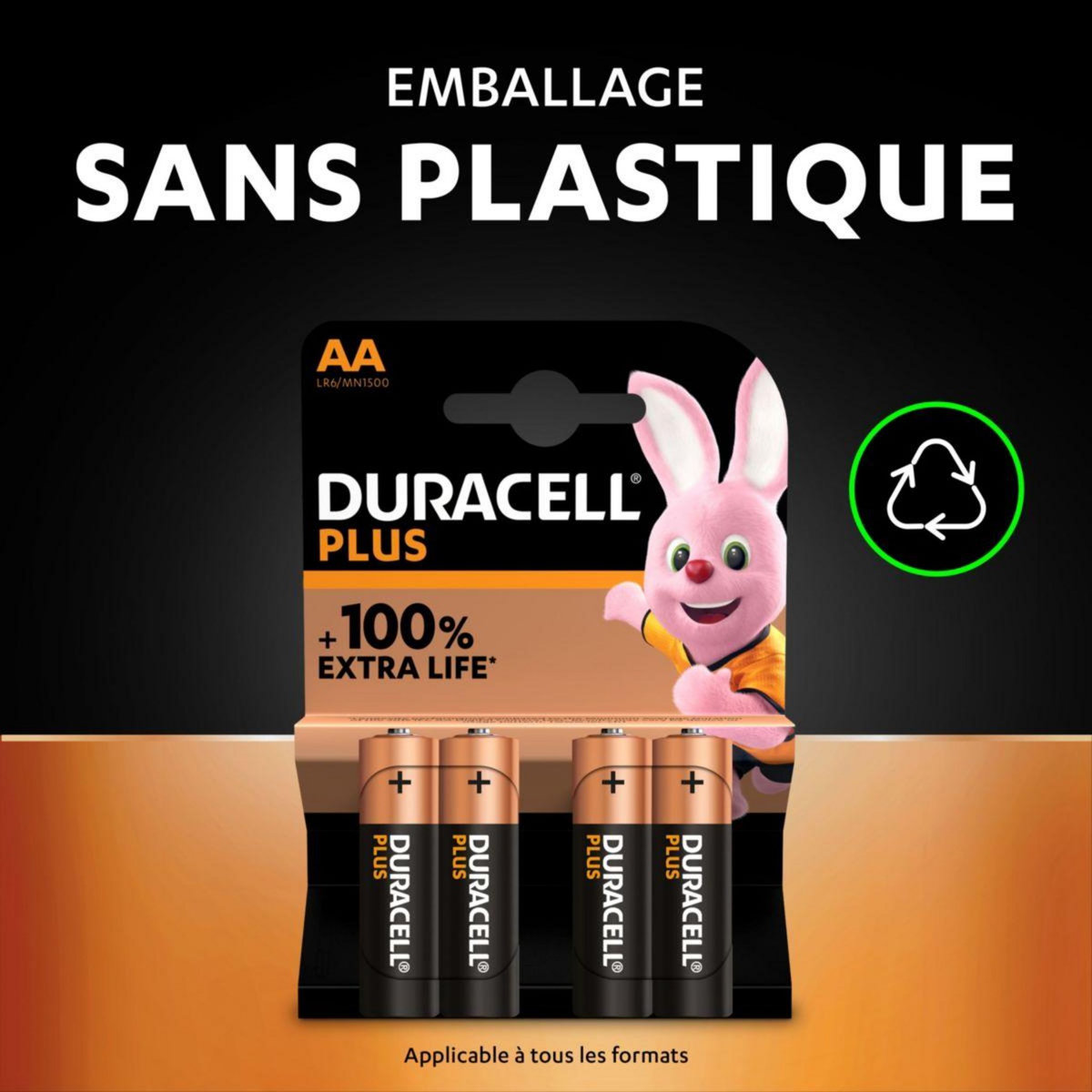 Duracell Pile LR03 AAA Lot 4 piles PLUS