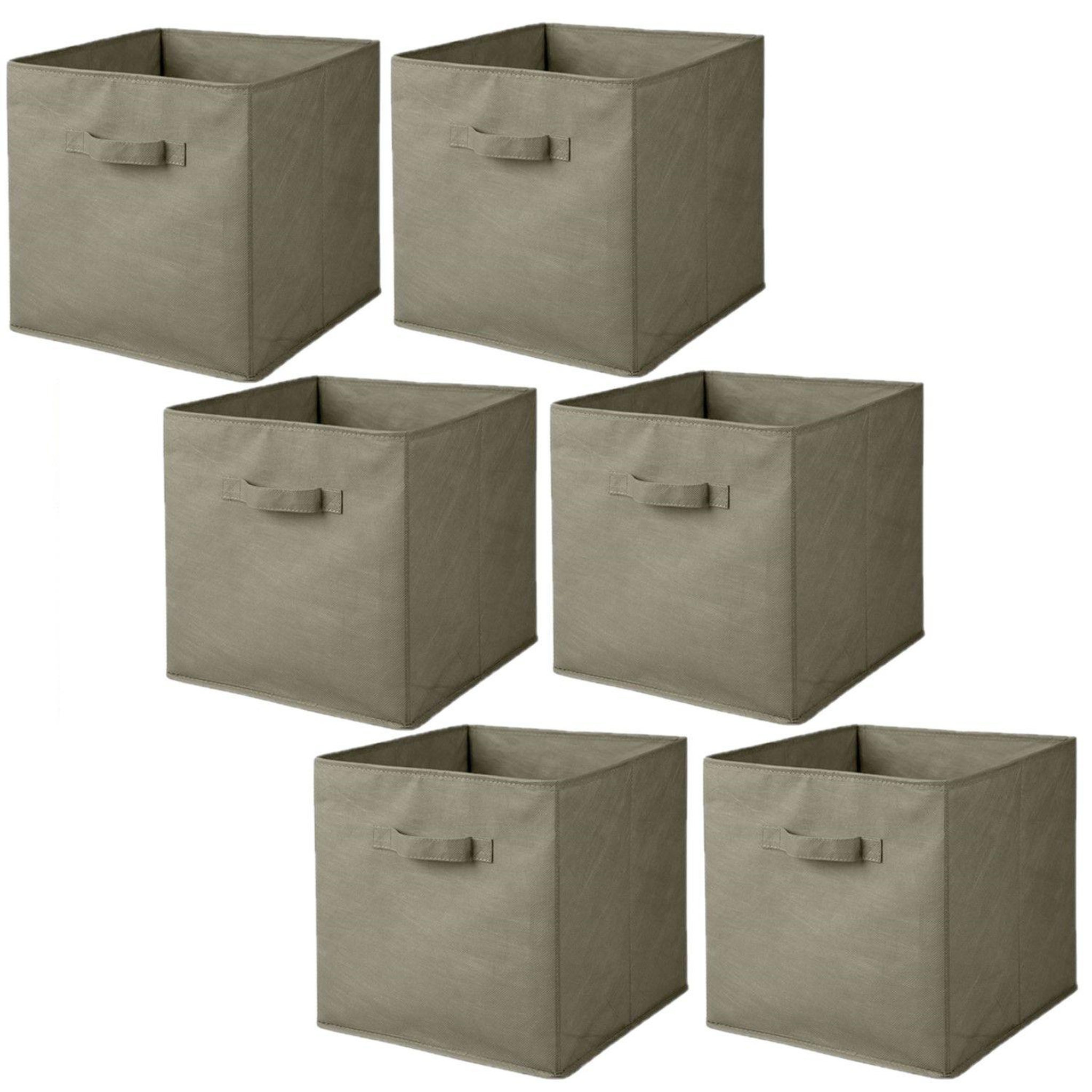 Voir la diapositive 1 : TOILINUX Lot de 6 cubes de rangement pliables en tissus avec poignée