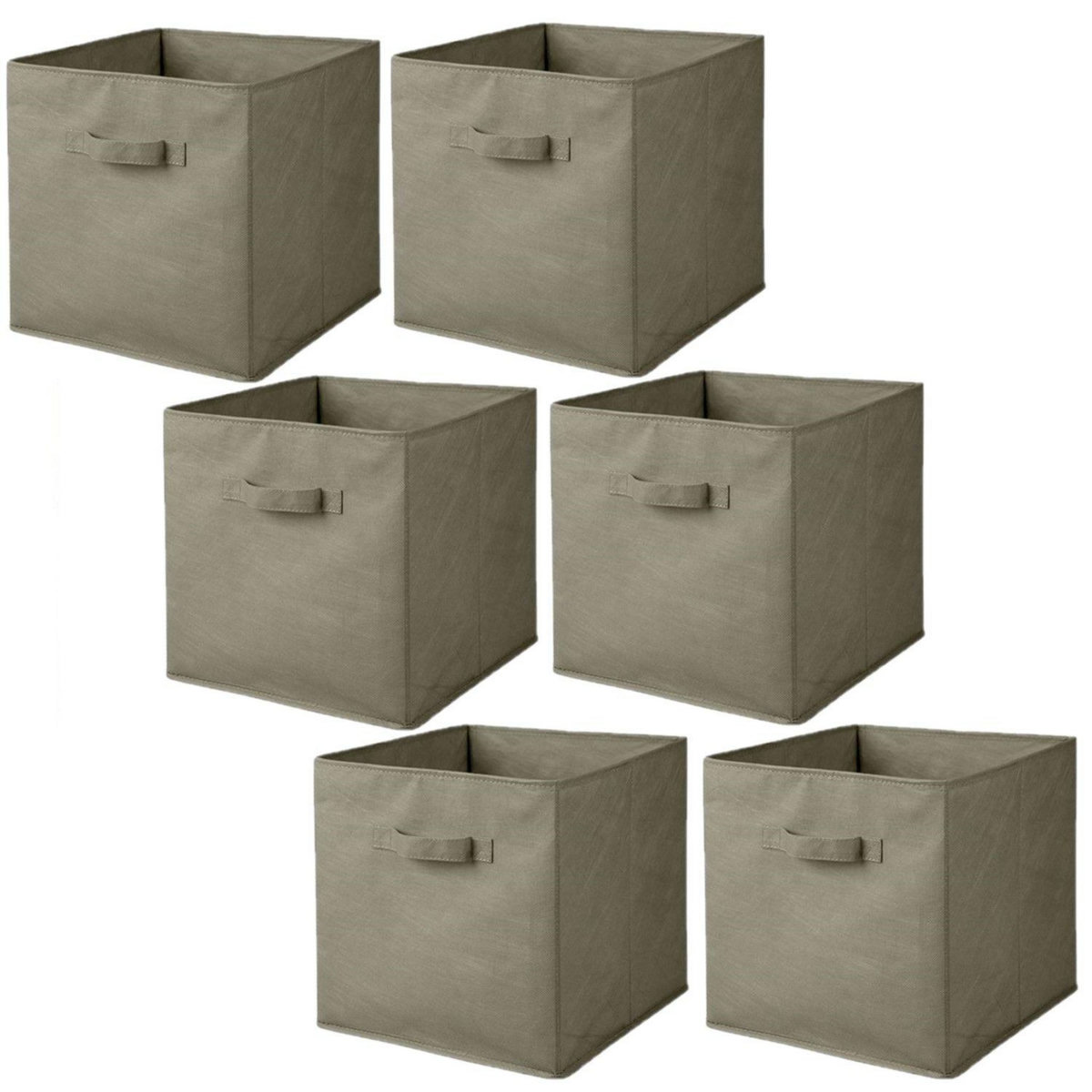 TOILINUX Lot de 6 cubes de rangement pliables en tissus avec poignée