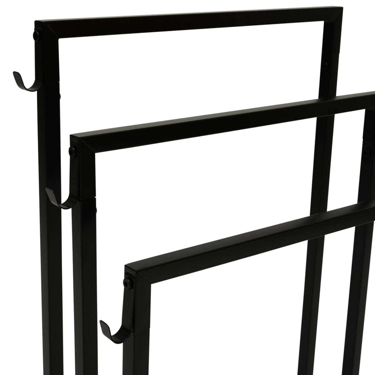 ID MARKET Porte-serviettes sur pied 3 niveaux DALLAS métal noir design industriel
