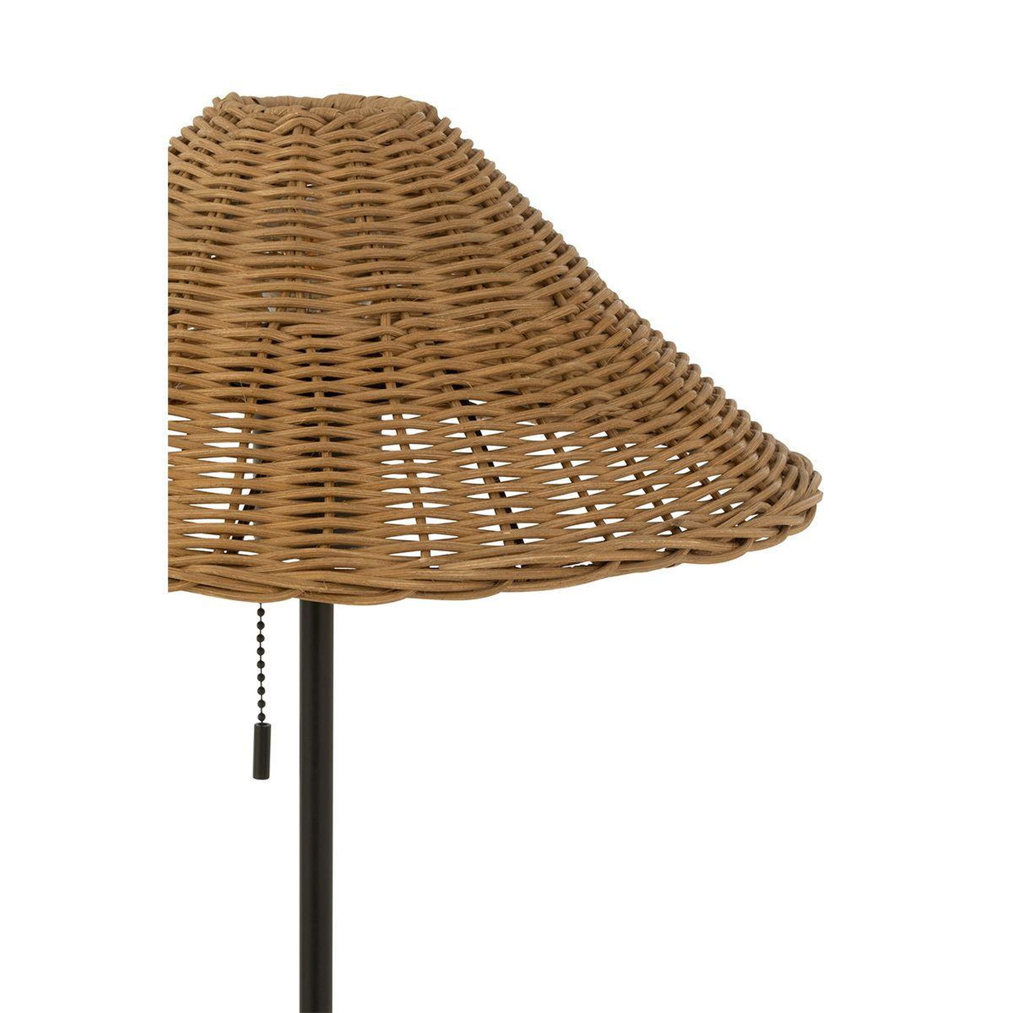 Voir la diapositive 3 : J-LINE Lampe à poser en rotin  preston  50cm naturel & noir