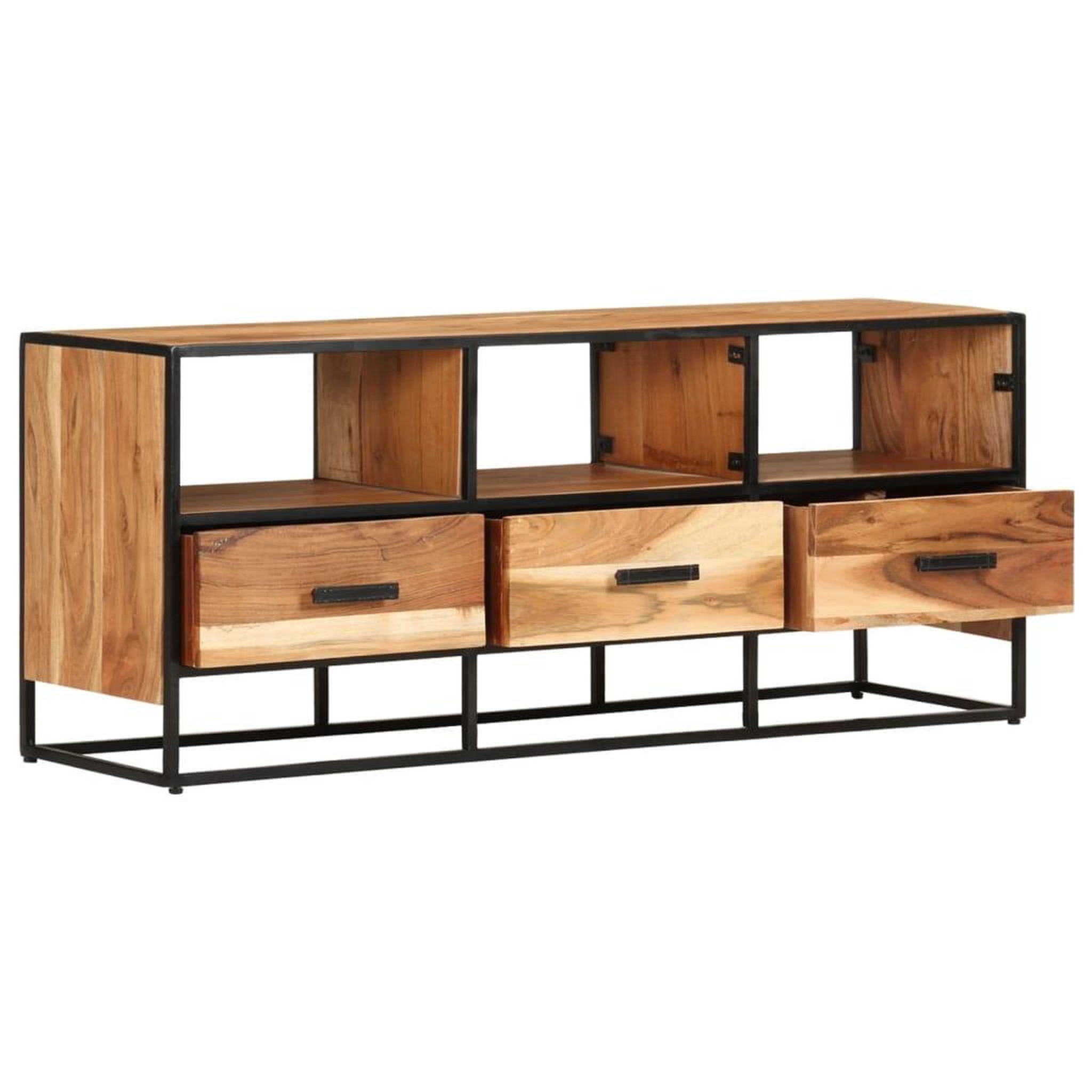 Voir la diapositive 3 : VIDAXL Meuble TV 110x30x45 cm Bois d'acacia massif