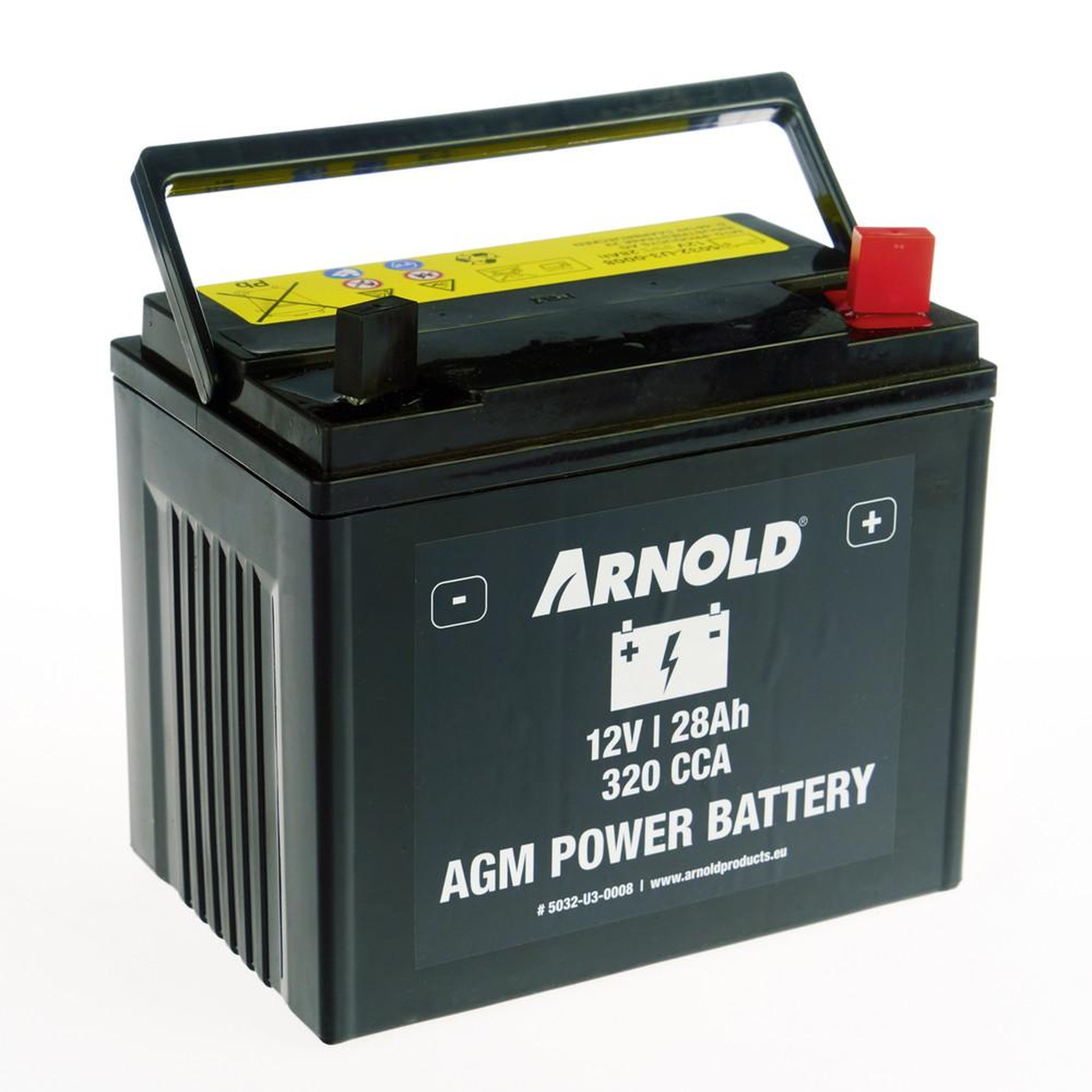 ARNOLD Batterie AZ108/AGM U1R-320 SLA pour tracteur tondeuse, + terminal droite