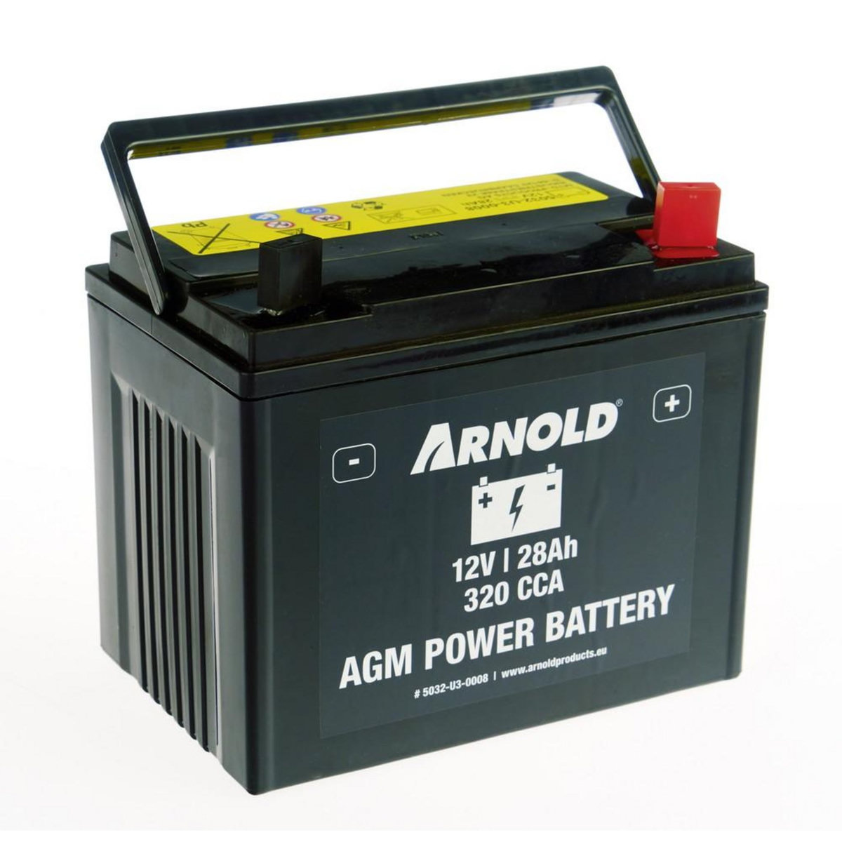 ARNOLD Batterie AZ108/AGM U1R-320 SLA pour tracteur tondeuse, + terminal droite