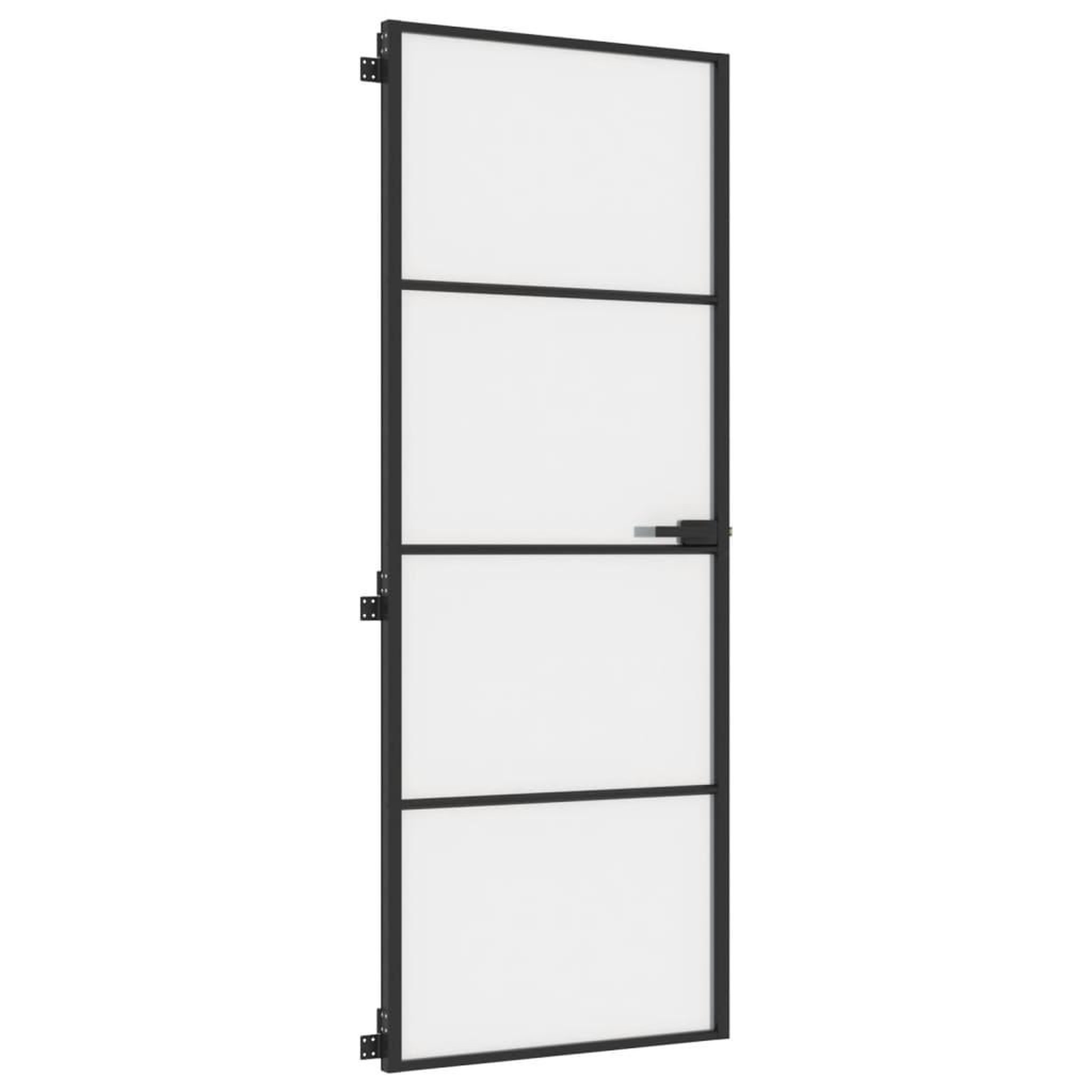 Voir la diapositive 5 : VIDAXL Porte interieure mince noir 76x201,5 cm verre trempe aluminium