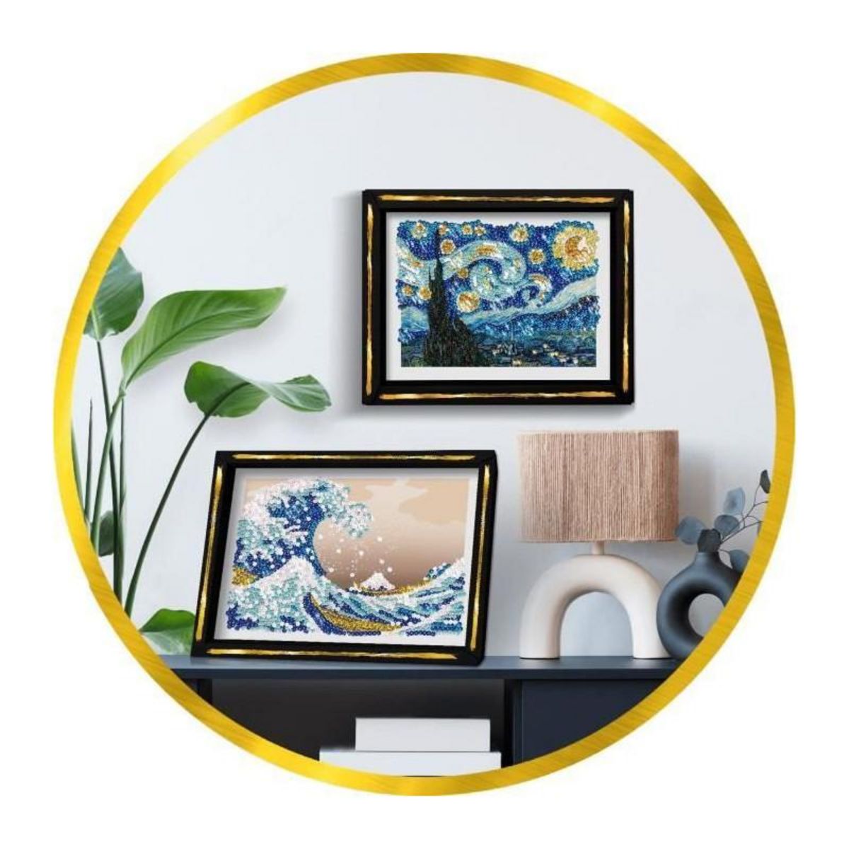 LANSAY Kit loisir créatif - LANSAY - Collection Sequins - La Grande Vague - Hokusai - Des 14 ans