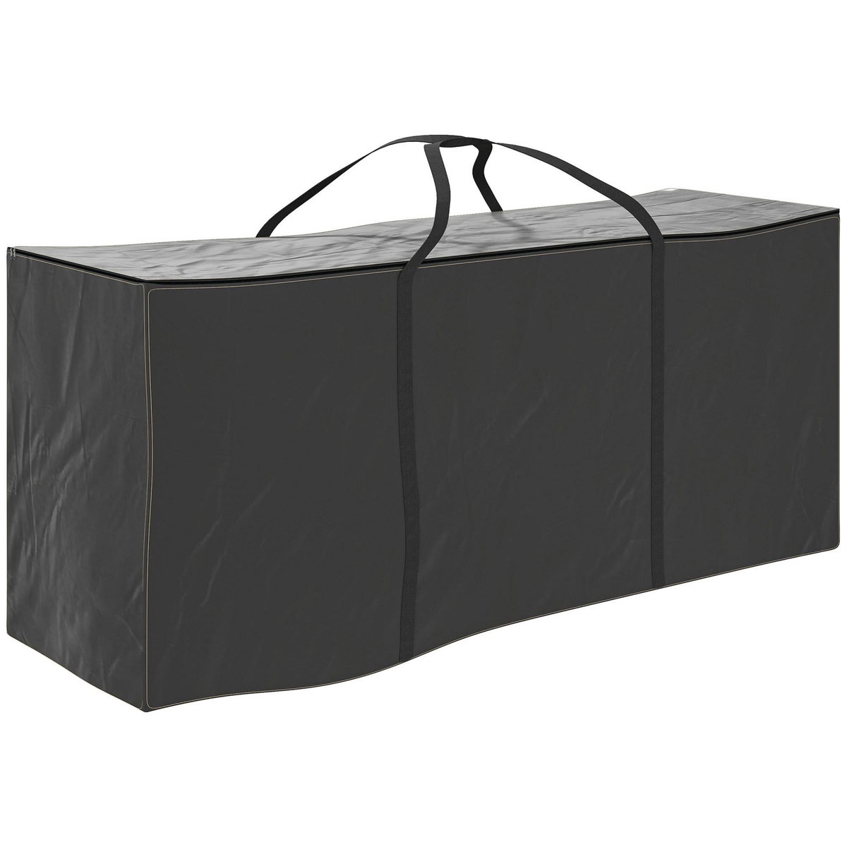 OUTSUNNY Sac de rangement étanche pour coussins d'extérieur housse impreméable pour coussins de jardin avec poignées noir