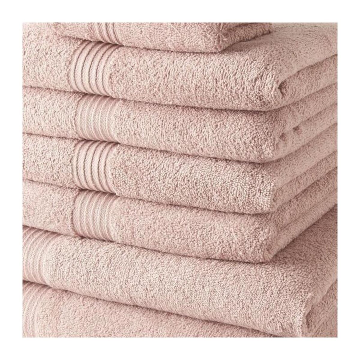 Today Lot de 4 Serviettes de bain TODAY 30x50 + 4 Serviettes de bain50x90 + 2 Draps de bain 70x130 cm 100% Coton - Rose des sables