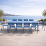 Voir la diapositive 5 : CONCEPT USINE Ensemble table de jardin 234 cm et 10 chaises bleu BERGAME