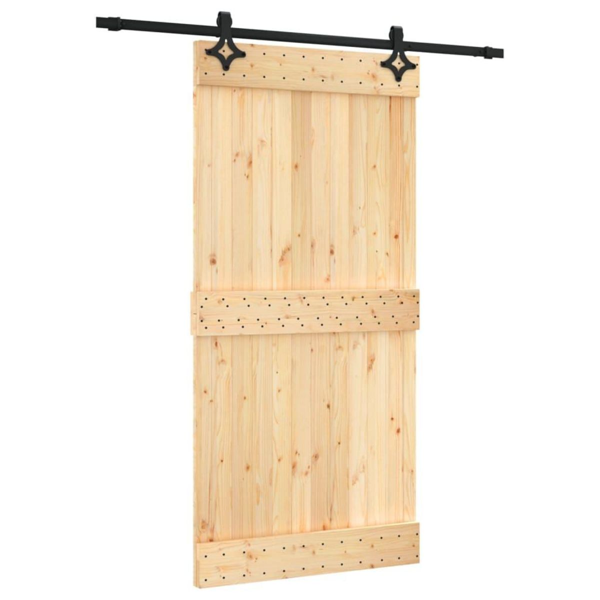 VIDAXL Porte coulissante et kit de quincaillerie 100x210 cm pin massif