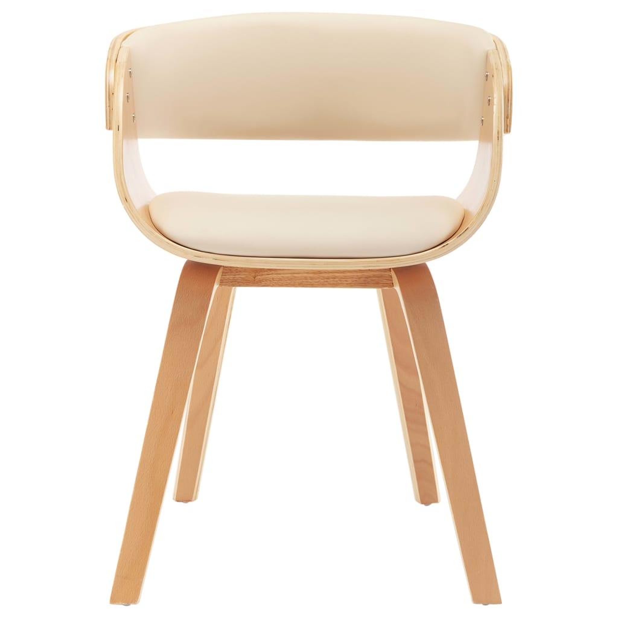 Voir la diapositive 3 : VIDAXL Chaises a manger lot de 2 creme bois courbe et similicuir