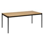 ATMOSPHERA Table à manger effet bois et métal pour 6 personnes ALDEA - Beige