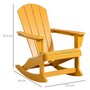 OUTSUNNY Fauteuil de jardin Adirondack à bascule rocking chair style néo-rétro assise dossier ergonomique HDPE orange