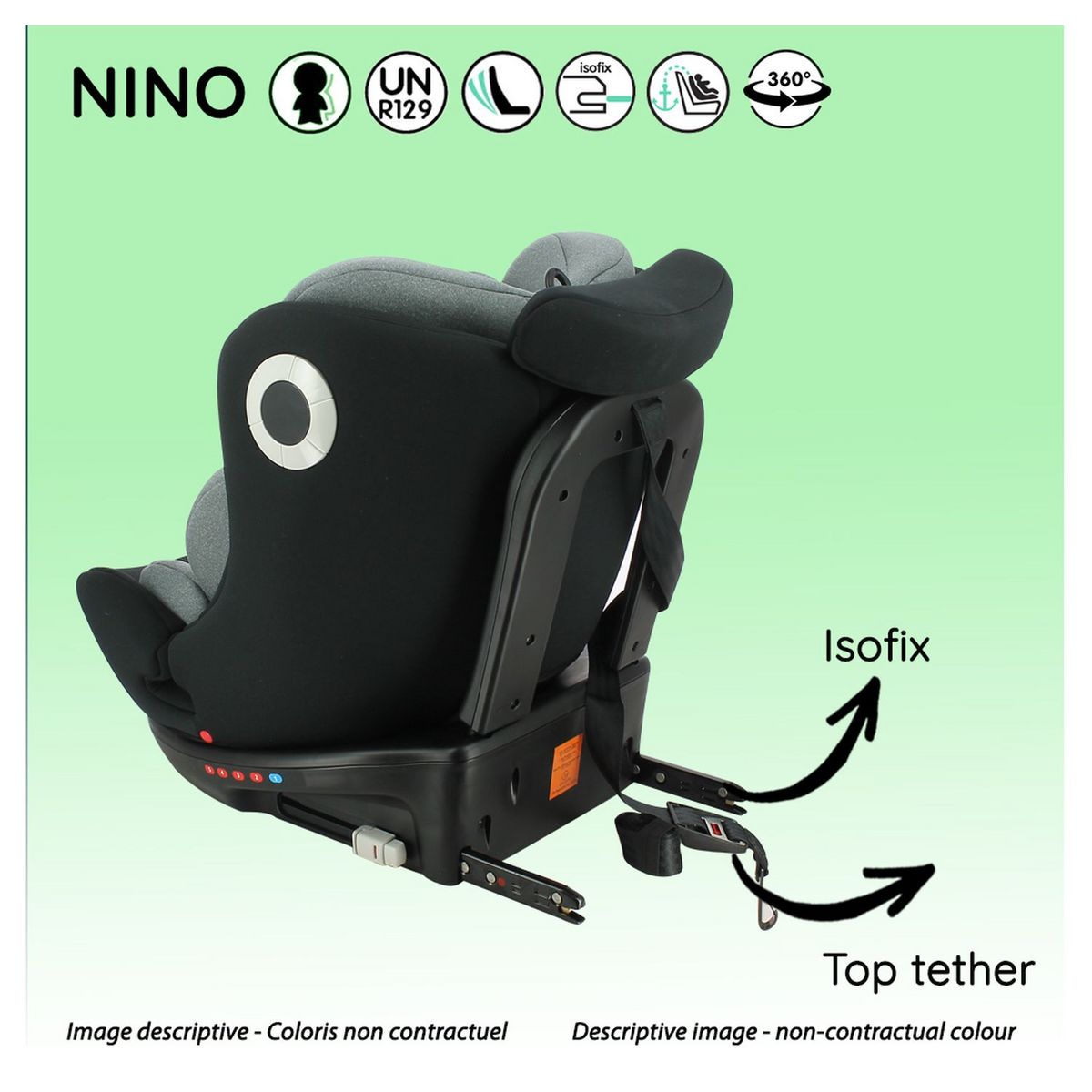 MIGO Siège auto NINO pivotant 360° I-Size 40-150 cm