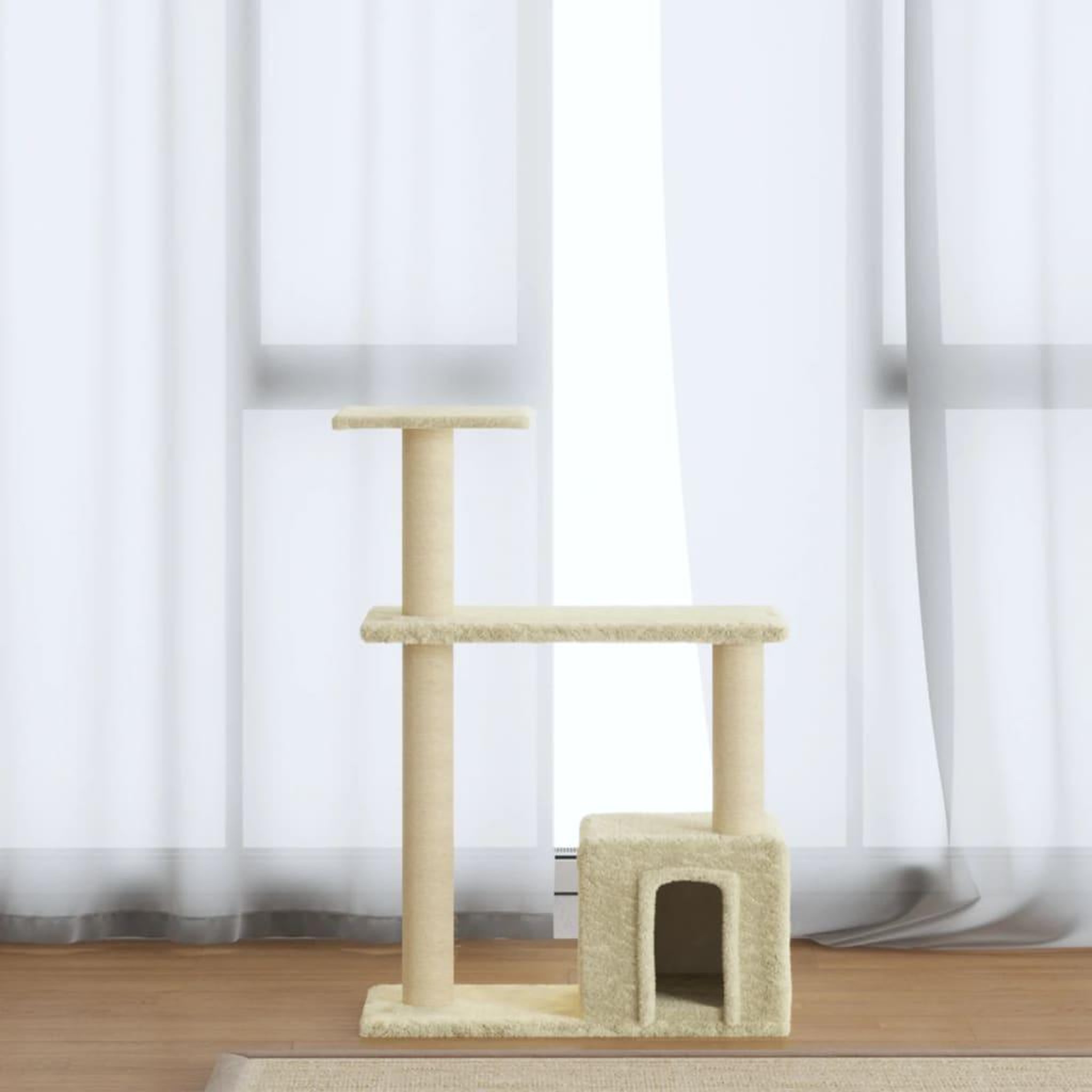 VIDAXL Arbre a chat avec griffoirs en sisal Creme 70 cm